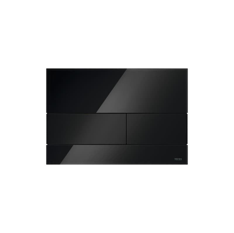 Πλακέτα χειρισμού γυάλινη Tece Square Glass 9240809 Μαύρο γυαλί / Μπουτόν μαύρα 22x15cm