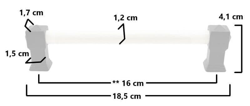 Λαβή Επίπλων Tmc 1690-85 160mm Ματ Μαύρο Λευκή Πορσελάνη - 5