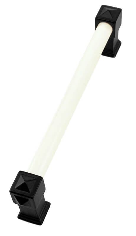 Λαβή Επίπλων Tmc 1690-85 160mm Ματ Μαύρο Λευκή Πορσελάνη - 4