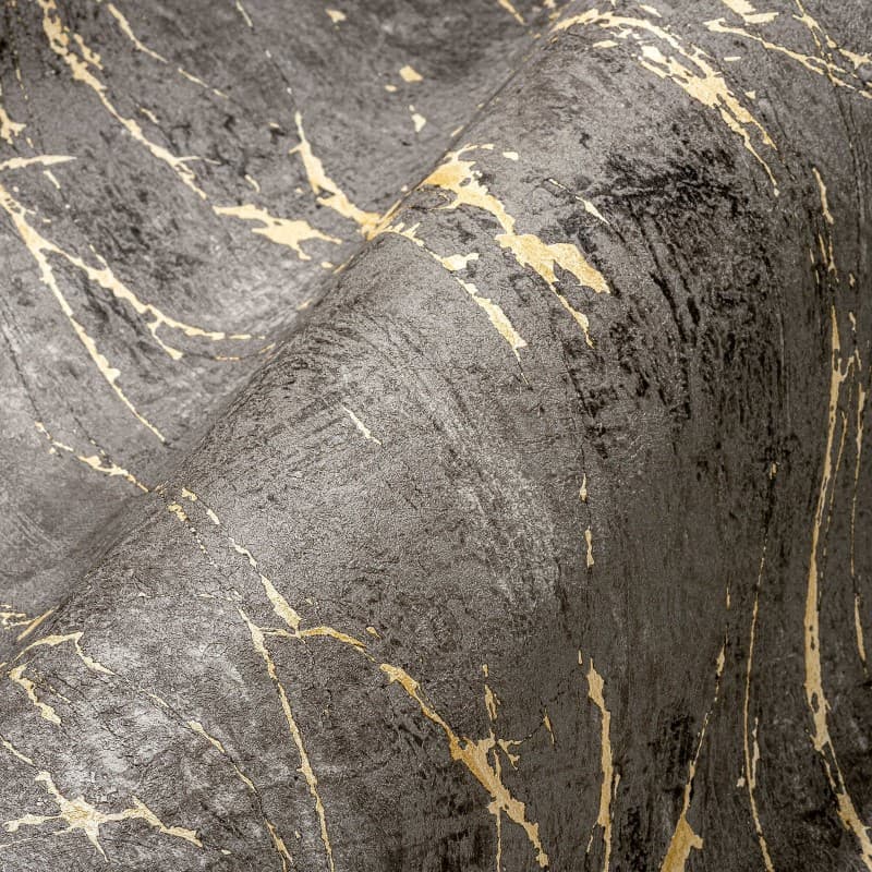 Ταπετσαρία Τοίχου AS Creation Elements 388175 0,53x10,05 Μαύρο Χρυσό - 8
