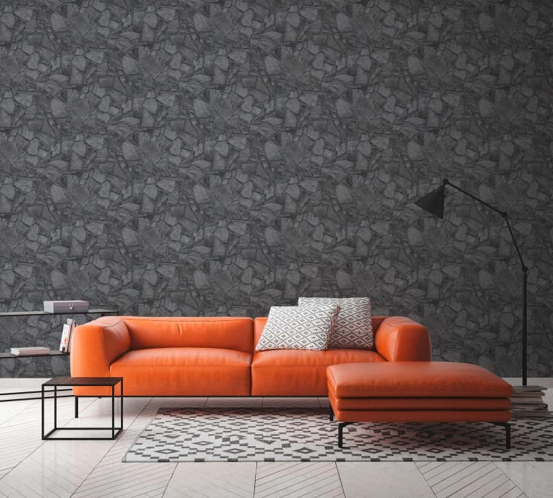 Ταπετσαρία Τοίχου AS Creation Elements 389367 0,53x10,05 Μαύρο Γκρι - 7