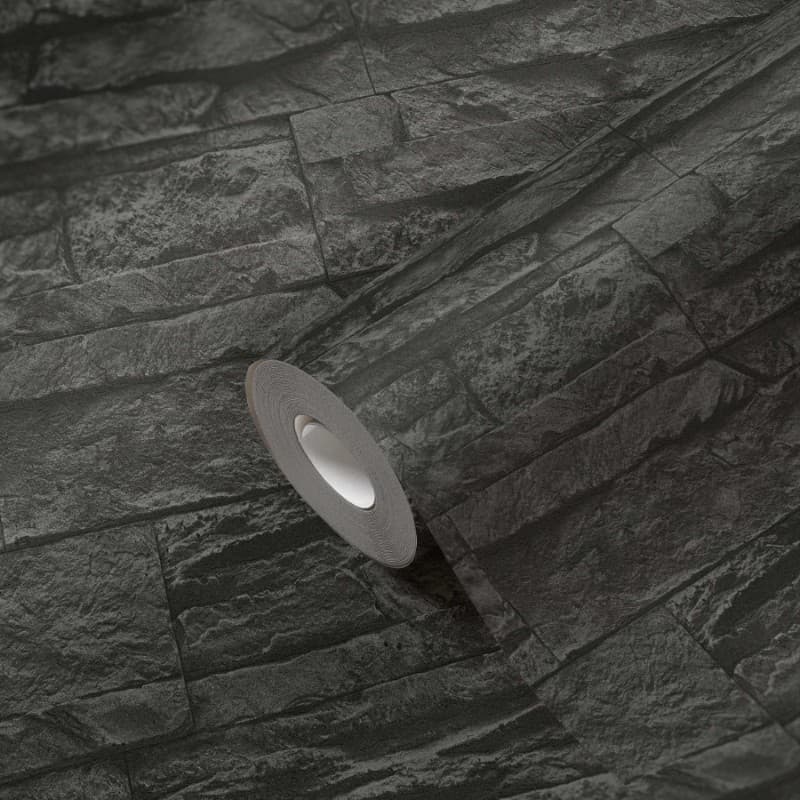 Ταπετσαρία Τοίχου AS Creation Elements 707123 0,53x10,05 Μαύρο Γκρι - 8