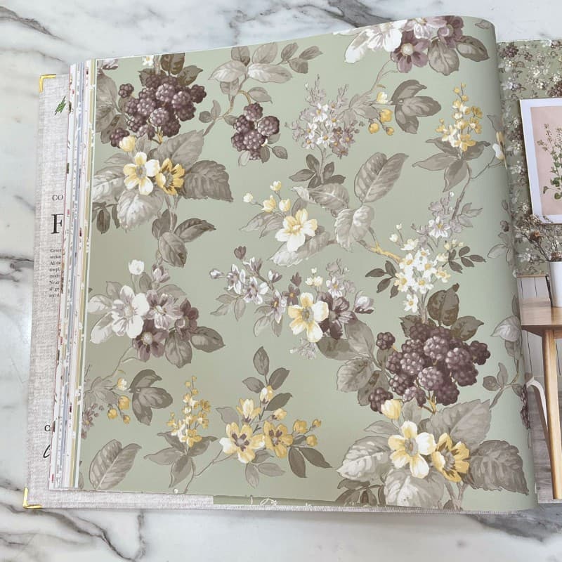 Ταπετσαρία Τοίχου Cristiana Masi Fiori Country 8 12305 0,53x10,05 Χακί Λευκό - 2