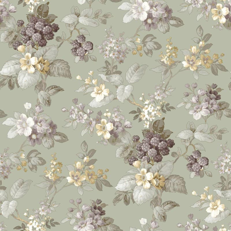 Ταπετσαρία Τοίχου Cristiana Masi Fiori Country 8 12305 0,53x10,05 Χακί Λευκό
