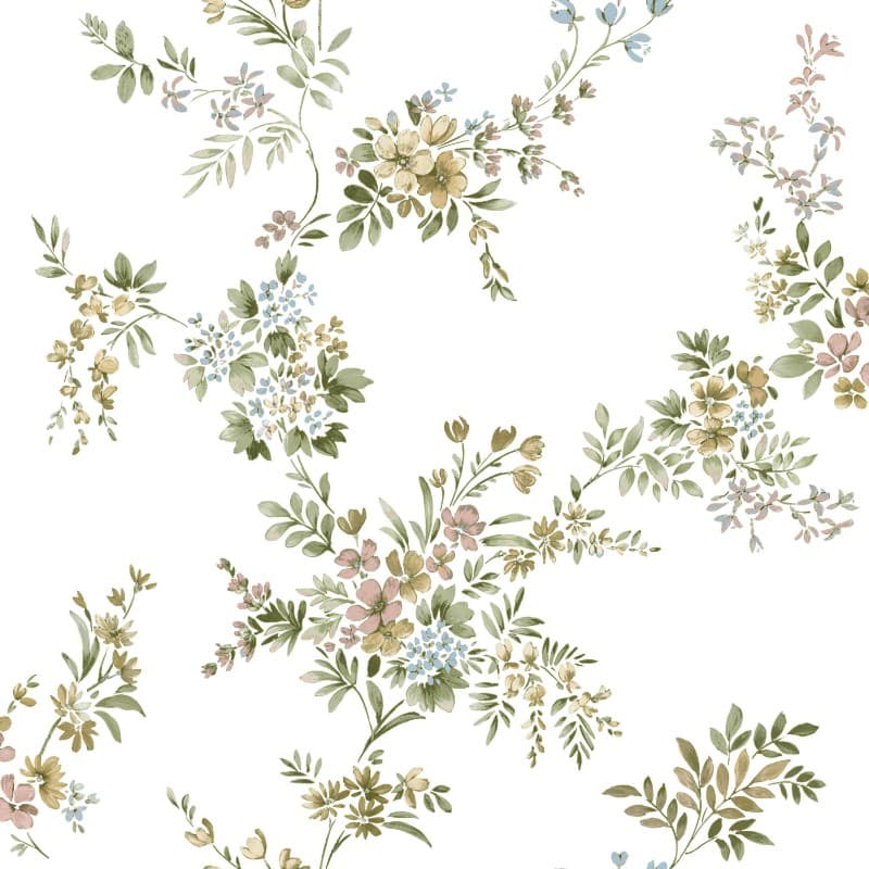 Ταπετσαρία Τοίχου Cristiana Masi Fiori Country 8 12312 0,53x10,05 Χακί Λευκό