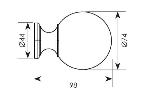 Διαστάσεις για Μπουλ Εξώπορτας Zogometal 3010