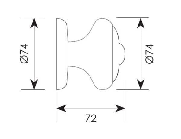 Διαστάσεις για Μπουλ Εξώπορτας Zogometal 85
