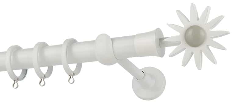 Μεταλλικό Κουρτινόξυλο Zogometal CP4054 Φ25mm Λευκό / Γκρι