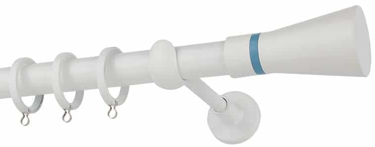 Μεταλλικό Κουρτινόξυλο Zogometal CP4110 Φ25mm Λευκό / Γαλάζιο