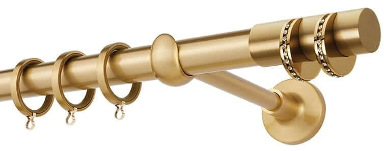 Μεταλλικό Κουρτινόξυλο Zogometal PR4119 Φ25mm Ματ Όρο / Όρο / Κρύσταλλο Asfour