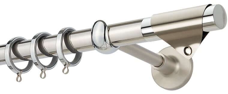 Μεταλλικό Κουρτινόξυλο Zogometal PR4123 Φ25mm Inox Lux / Ματ Νίκελ