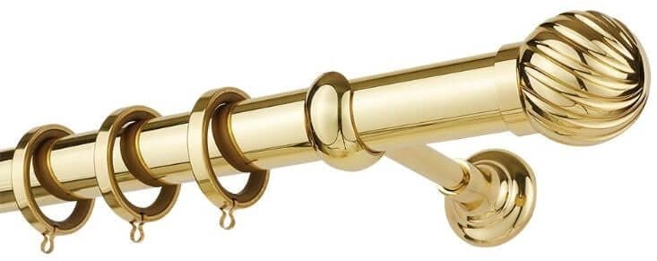 Μεταλλικό Κουρτινόξυλο Zogometal CL0427 Φ35mm Χρυσό Γυαλιστερό