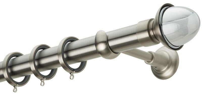 Μεταλλικό Κουρτινόξυλο Zogometal CL0059 Φ35mm Ματ Νίκελ / Χρώμιο