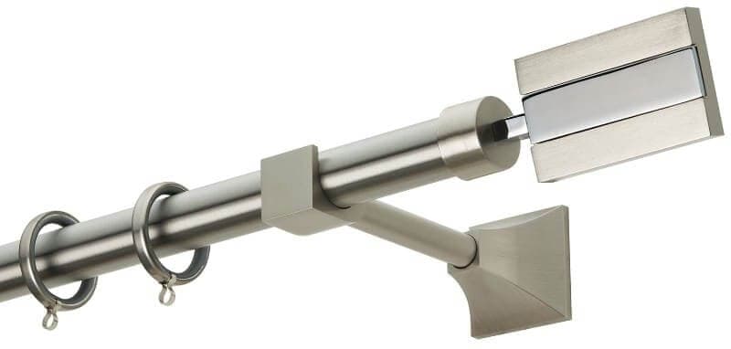 Μεταλλικό Κουρτινόξυλο Zogometal PR4072 Φ25mm Ματ Νίκελ / Χρώμιο