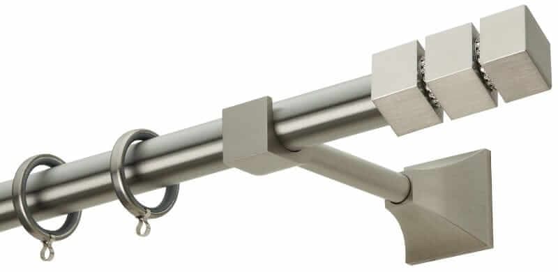 Μεταλλικό Κουρτινόξυλο Zogometal PR4131 Φ25mm Ματ Νίκελ / Κρύσταλλο Asfour