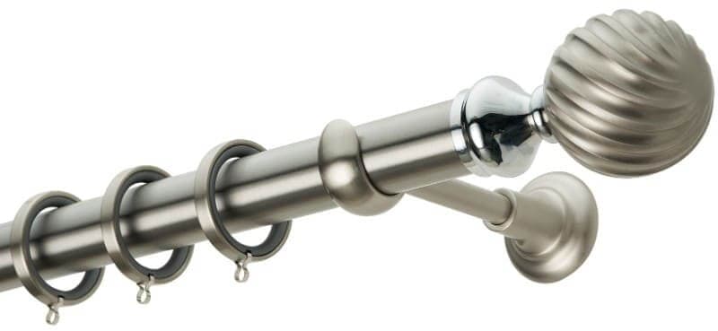 Μεταλλικό Κουρτινόξυλο Zogometal CL0428 Φ35mm Ματ Νίκελ / Χρώμιο