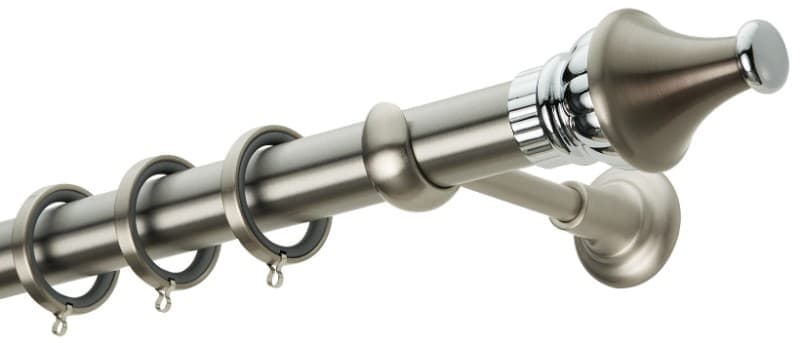 Μεταλλικό Κουρτινόξυλο Zogometal CL0432 Φ35mm Ματ Νίκελ / Χρώμιο