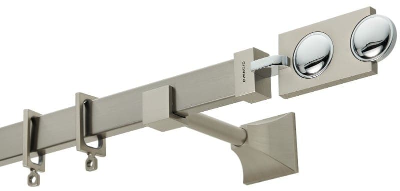Μεταλλικό Κουρτινόξυλο Zogometal FC4514 30x15mm Ματ Νίκελ / Χρώμιο