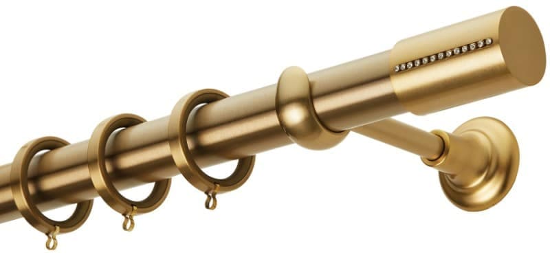 Μεταλλικό Κουρτινόξυλο Zogometal PR0457 Φ35mm Ματ Όρο / Κρύσταλλο Asfour