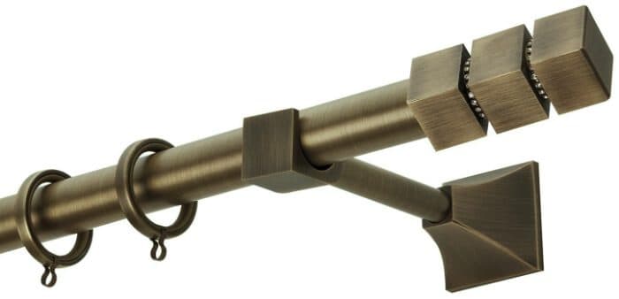 Μεταλλικό Κουρτινόξυλο Zogometal PR4131 Φ25mm Μπρονζέ / Κρύσταλλο Asfour