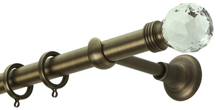 Μεταλλικό Κουρτινόξυλο Zogometal CL0434 Φ25mm Μπρονζέ / Κρύσταλλο Asfour