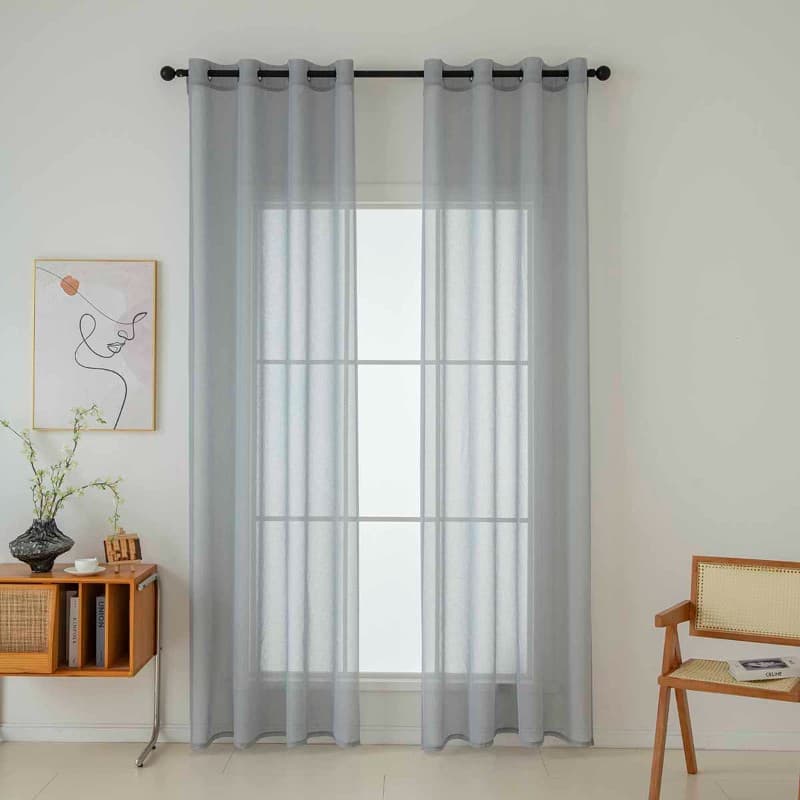 Κουρτίνα Beauty Home γάζα Sharp Art 8448 Γκρι 140x270cm