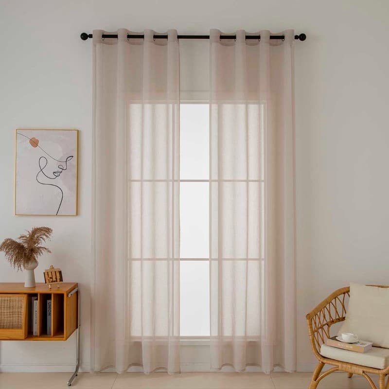Κουρτίνα Beauty Home γάζα Sharp Art 8448 Άμμου 140x270cm