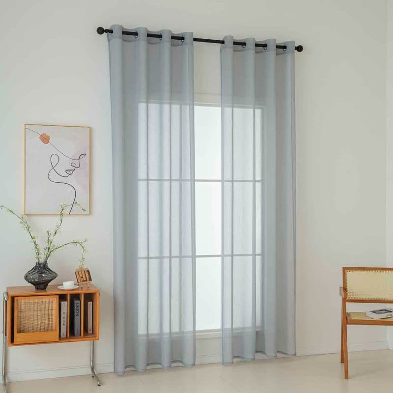 Κουρτίνα Beauty Home γάζα Sharp Art 8448 Γκρι 140x270cm - 2