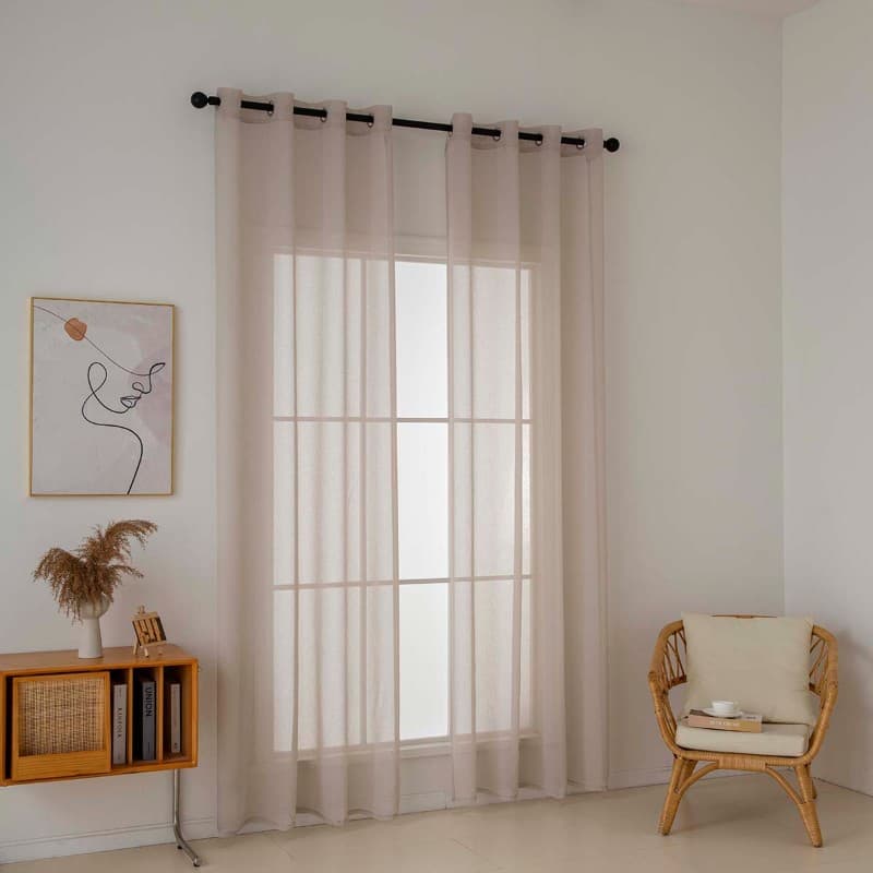 Κουρτίνα Beauty Home γάζα Sharp Art 8448 Άμμου 140x270cm - 2