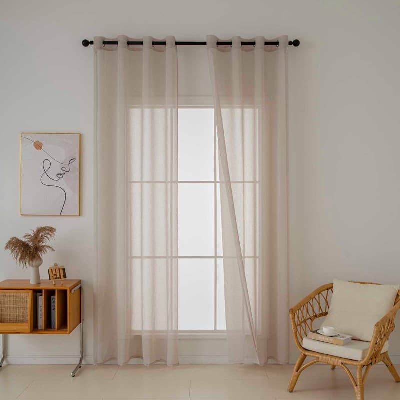Κουρτίνα Beauty Home γάζα Sharp Art 8448 Άμμου 140x270cm - 7