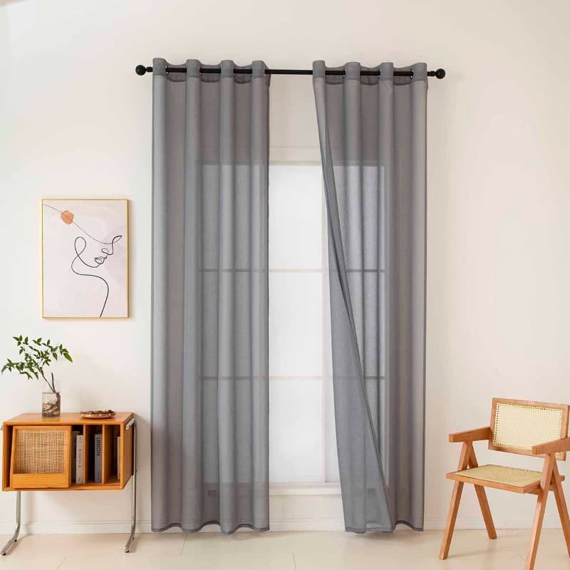 Κουρτίνα Beauty Home γάζα Sharp Art 8448 Ανθρακί 140x270cm - 6