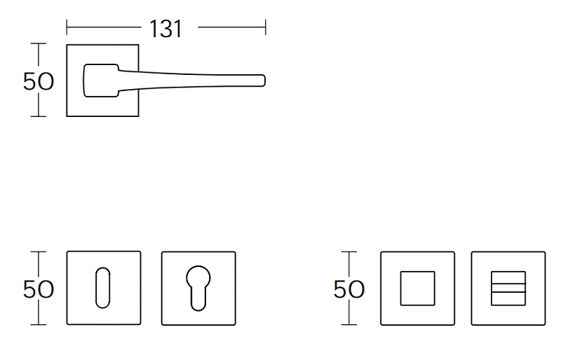 Διαστάσεις για πόμολα πόρτας convex 1495