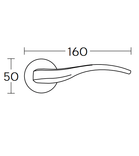 Διαστάσεις για πόμολα πόρτας convex 1625