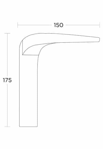 Διαστάσεις για πόμολα πόρτας με πλάκα convex 2055