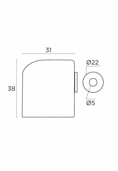 Διαστάσεις για στοπ πόρτας convex 1017