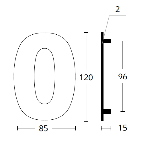 Διαστάσεις για αριθμούς σπιτιού convex 123