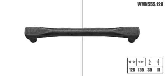 Λαβή Επίπλων Giusti 555 128mm Μαύρος Σίδηρος - 2