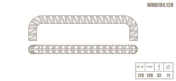 Λαβή Επίπλων Giusti 784 128mm Μαύρος Σίδηρος - 2