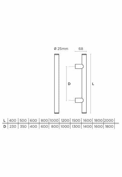 Λαβή Εξώθυρας Convex 643 Ματ Νίκελ / Σατινέ Inox Φ25mm - 2