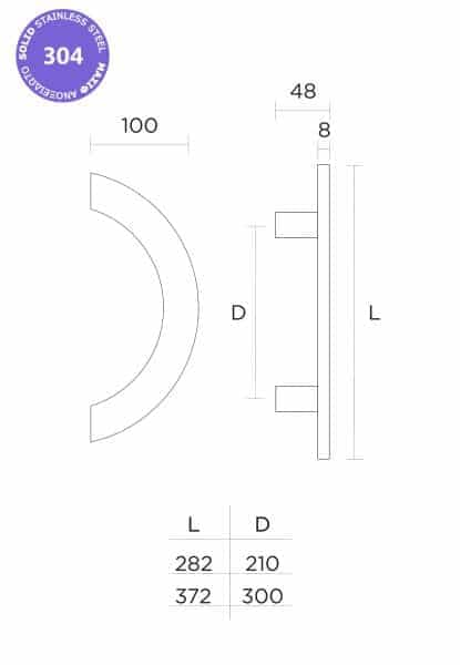 Λαβή Εξώθυρας Convex 921 Ματ Νίκελ / Σατινέ Inox - 2