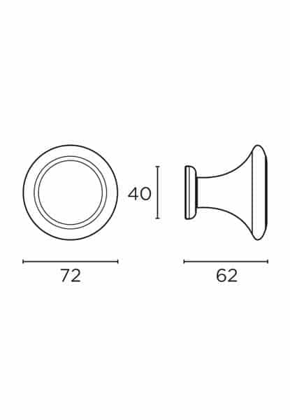 Διαστάσεις για μπουλ εξώπορτας convex 233
