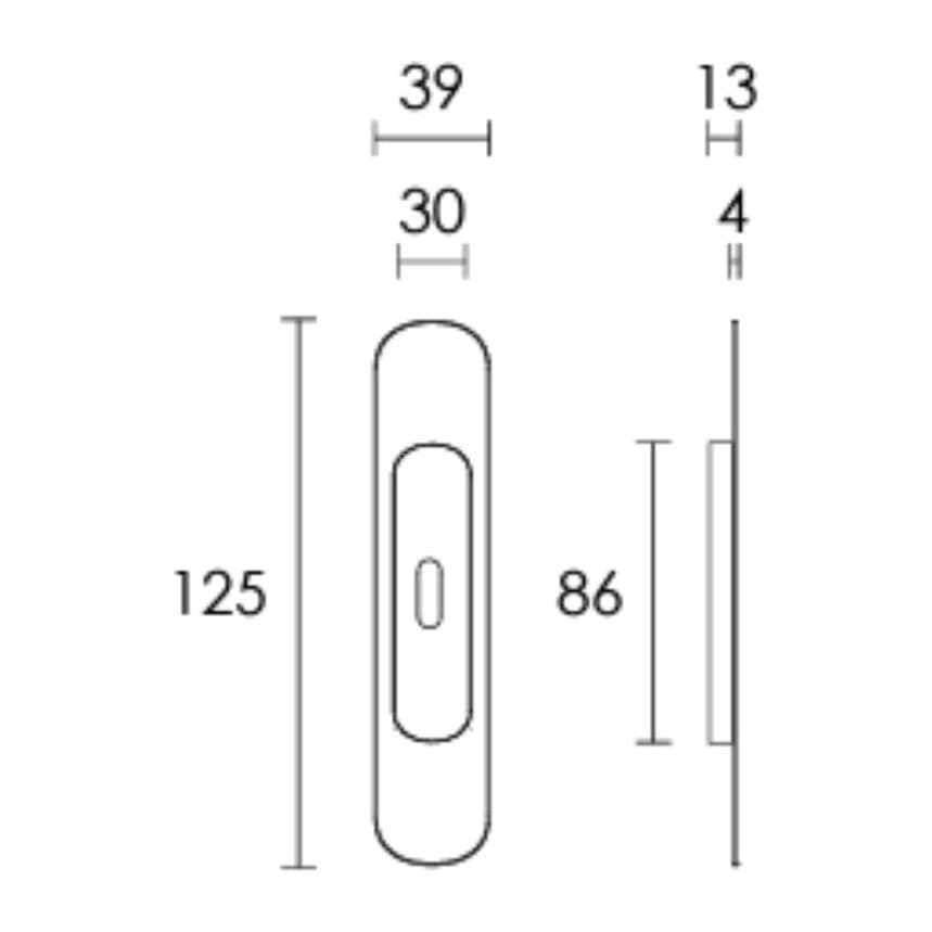 Χούφτα Συρόμενης Πόρτας Conset C165 Ματ Αντικέ 3,9x12,5cm (1 τεμάχιο) - 3