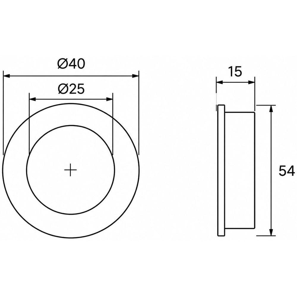 Πόμολο Επίπλων Χωνευτό Conset C1417 Ματ Νίκελ Φ40mm - 2