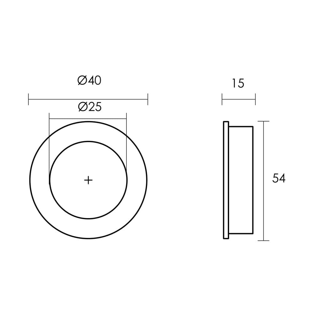 Πόμολο Επίπλων Χωνευτό Conset C1417 Ματ Νίκελ Φ40mm - 3