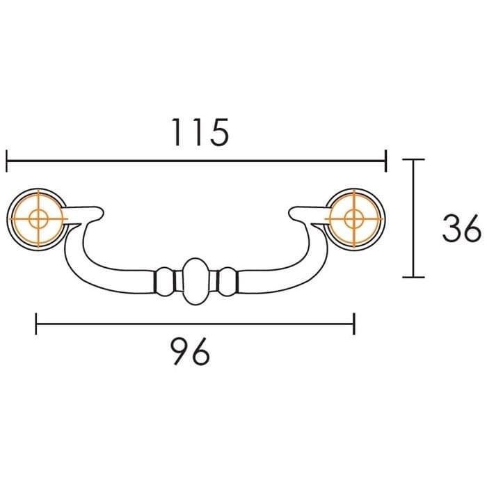 Λαβή Επίπλων Κρεμαστή Conset C901 Οξυντέ 96mm - 2