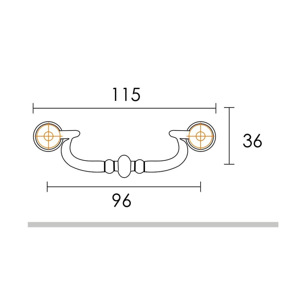 Λαβή Επίπλων Κρεμαστή Conset C901 Οξυντέ 96mm - 3