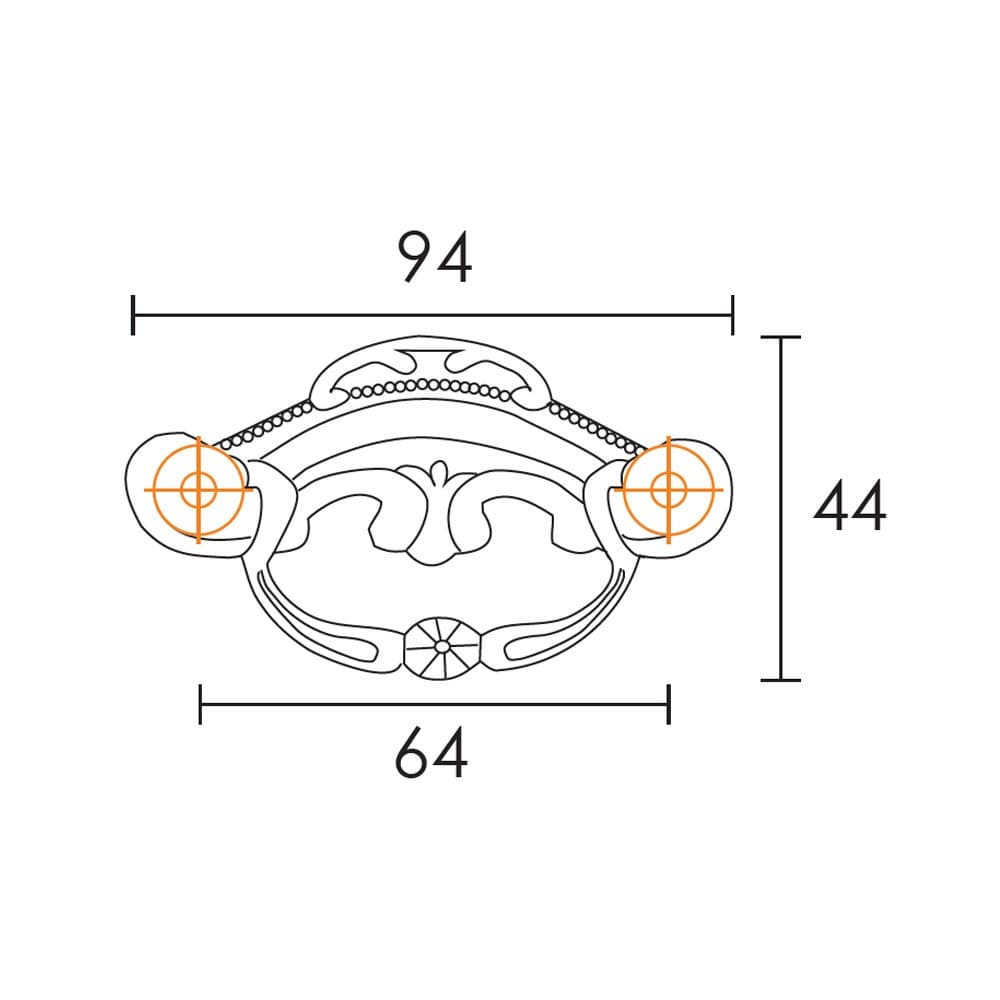 Λαβή Επίπλων Κρεμαστή Conset C902 Οξυντέ 64mm - 2