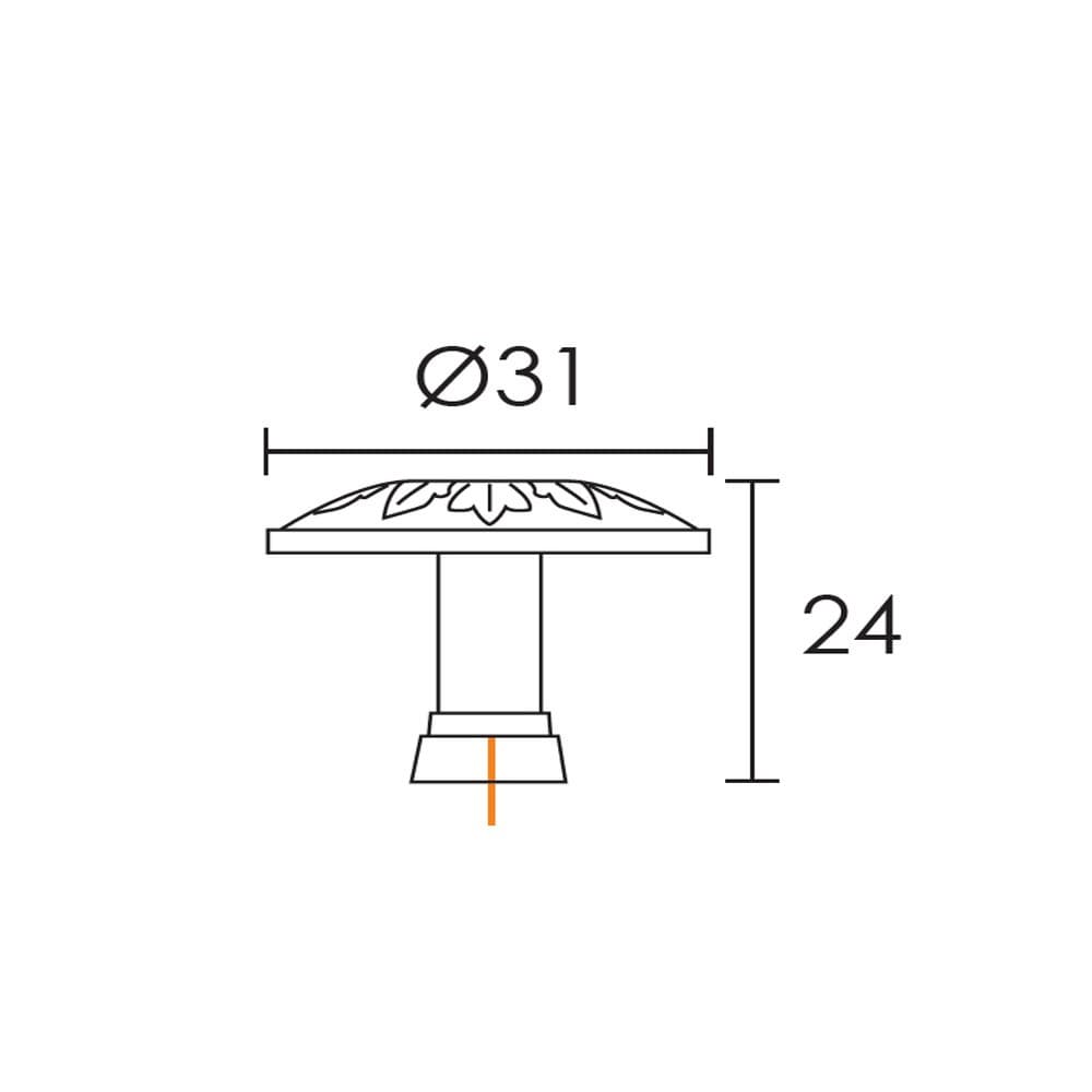 Πόμολο Επίπλων Conset C910 Οξυντέ Φ31mm - 2