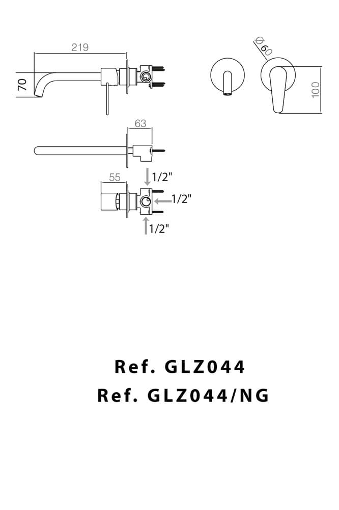 Μπαταρία Νιπτήρος Εντοιχισμού Imex Belgica GLZ044 Χρώμιο - 2