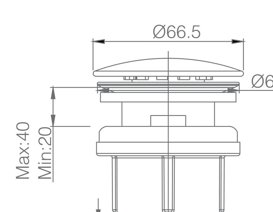 Βαλβίδα pop-up Imex VCC009 Χρώμιο (Με υπερχείλιση) - 2